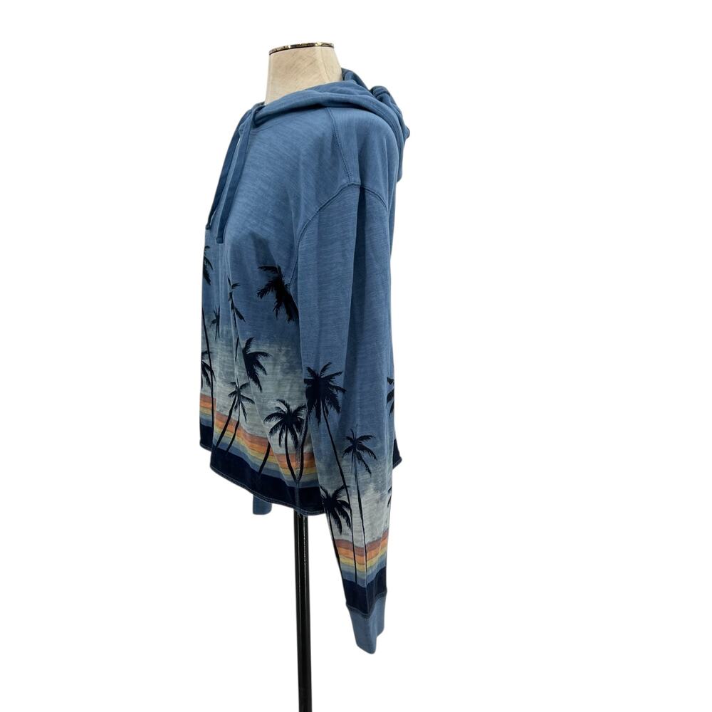 Faherty Sunwashed Slub Hoodie Palm‎ Tree Sunset Graphic Organic Cotton Medium - Picture 5 of 9